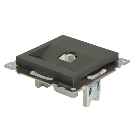 Розетка компьютерная 1-местная RJ-45 (механизм), серия Катрин, графит, GLS00-7107-06 49418