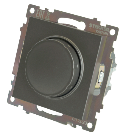 Выключатель диммирующий TRIAC (механизм) 250В, 500W, серия Катрин, графит, GLS10-7106-06 49413
