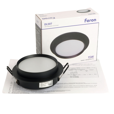 Светильник встраиваемый Feron DL507 потолочный GX53 черный круг 51349