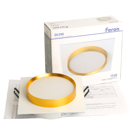 Светильник встраиваемый Feron DL506 потолочный GX53 белый + золото квадрат 51362