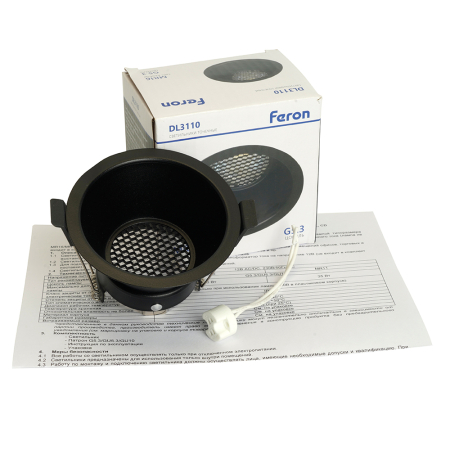 Светильник встраиваемый Feron DL3110 потолочный MR16 G5.3 черный 51341