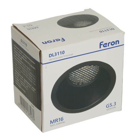Светильник встраиваемый Feron DL3110 потолочный MR16 G5.3 черный 51341