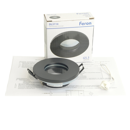 Светильник встраиваемый Feron DL3114 потолочный MR16 G5.3 черный 51367