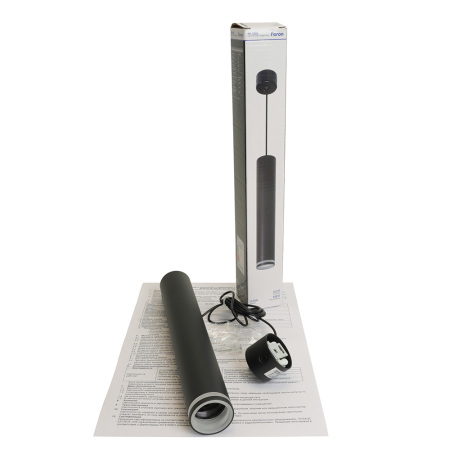 Светильник потолочный Feron ML1008 Barrel LUNA levitation на подвесе MR11 35W 230V, черный 40*250 51377