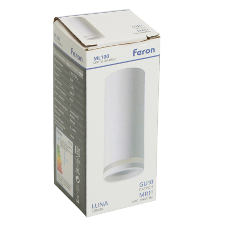 Светильник потолочный Feron ML100 Barrel LUNA MR11 GU10 35W 230V, белый 51368