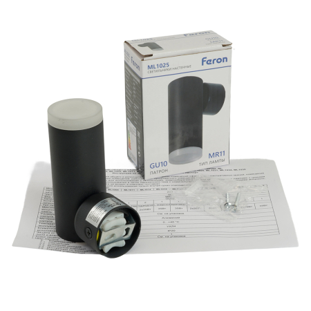 Светильник Feron ML1025 настенно-потолочный под лампу GU10, черный 51395