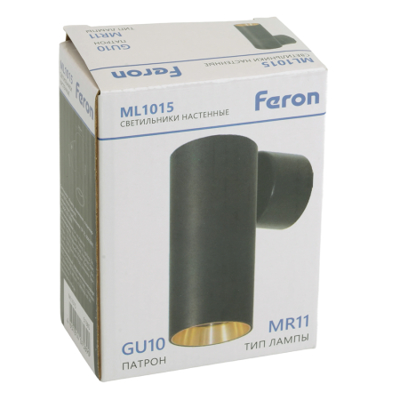 Светильник Feron ML1015 настенно-потолочный под лампу GU10, черный + золото 51385