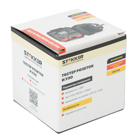 MTM HT106D Тестер розеток и УЗО, питание от сети 230V, черный 49997