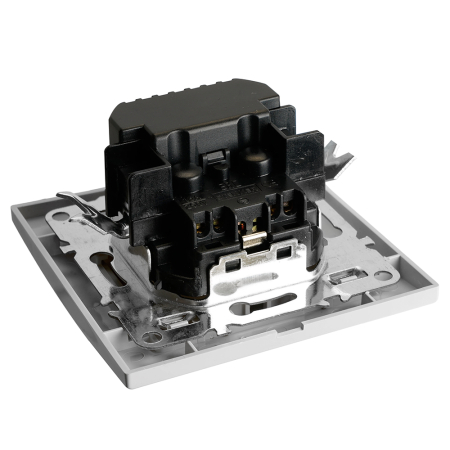 Розетка 1-местная STEKKER, PST16-9016-01, 250В, 2.1А с USB+ type C, серия Эрна, белый 50076
