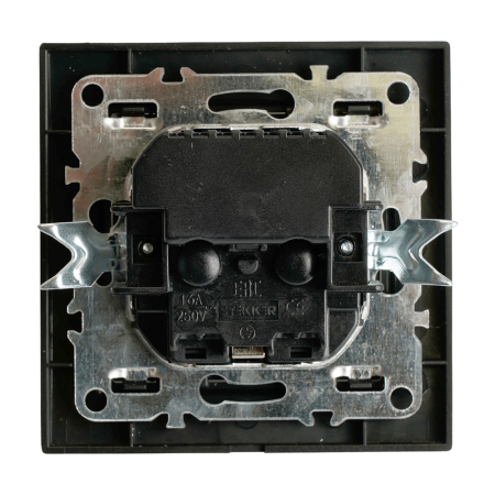 Розетка 1-местная с/з STEKKER, PST16-9016-03, 250В, 16А с USB+ type C, серия Эрна, черный 50078