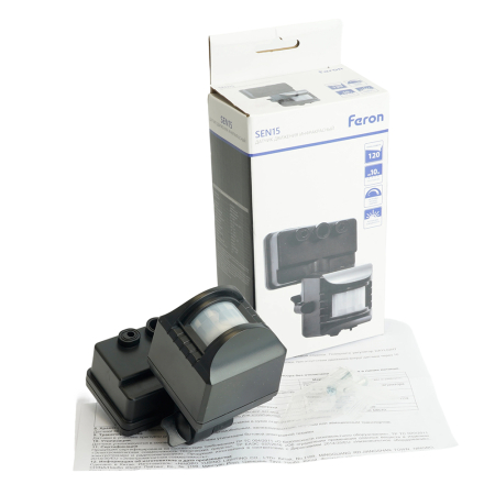 Датчик движения 1200W 10m 120° черный, SEN15/LX02 51517