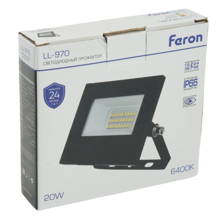 Светодиодный прожектор Feron LL-970 IP65 20W 6400K 51629