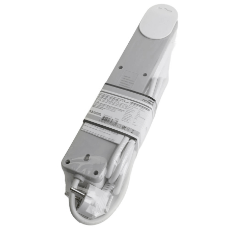 Сетевой фильтр 4-местный с/з STEKKER HM20-41-05 3x1мм2, 5 м, серия Optima, белый 50091