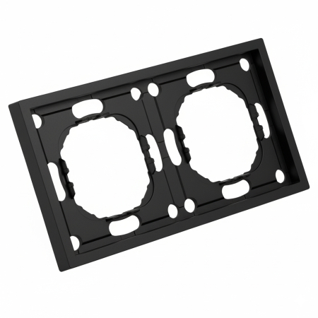 Рамка STEKKER, PFR00-5002-05 2-местная, серия Эмили, черный уголь, soft touch 49859