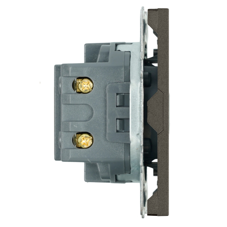 Розетка 2-местная USB + Type C (механизм), STEKKER, 250В, 20W, серия Эмили, RST10-5115-09, антрацит, soft touch 49931
