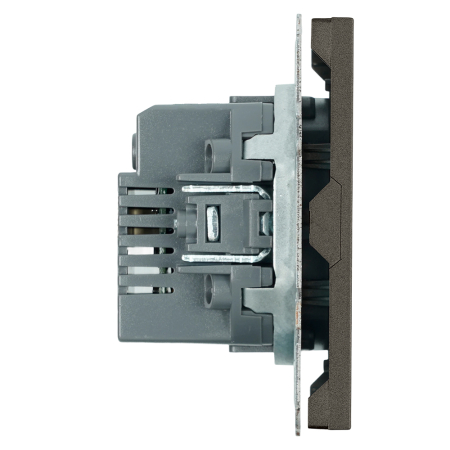 Розетка 2-местная USB + Type C (механизм), STEKKER, 250В, 20W, серия Эмили, RST10-5115-09, антрацит, soft touch 49931
