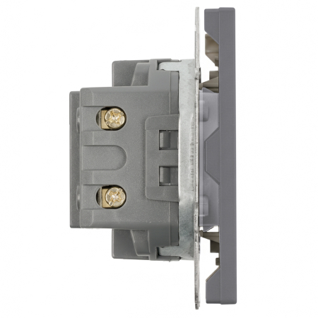 Розетка 2-местная USB + Type C (механизм), STEKKER, 250В, 20W, серия Эмили, RST10-5115-10, платиново-серый, soft touch 49957