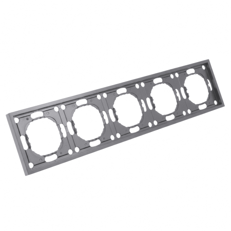 Рамка STEKKER, PFR00-5005-10 5-местная, серия Эмили, платиново-серый, soft touch 49966