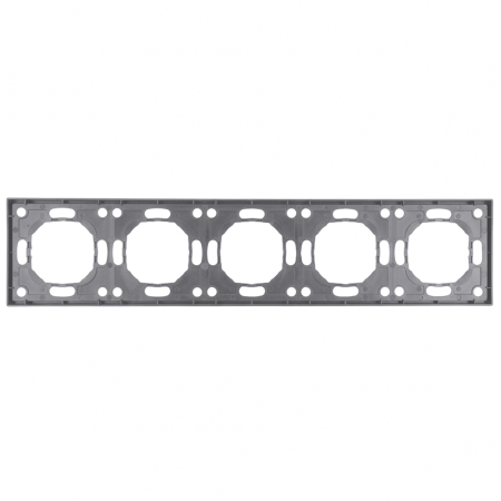 Рамка STEKKER, PFR00-5005-10 5-местная, серия Эмили, платиново-серый, soft touch 49966