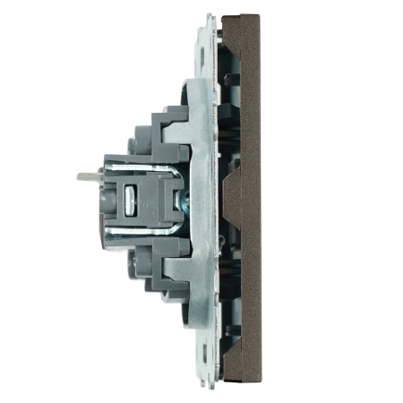 Розетка компьютерная 1-местная RJ-45 (механизм), STEKKER, серия Эмили, RST00-5117-09, антрацит, soft touch 49925