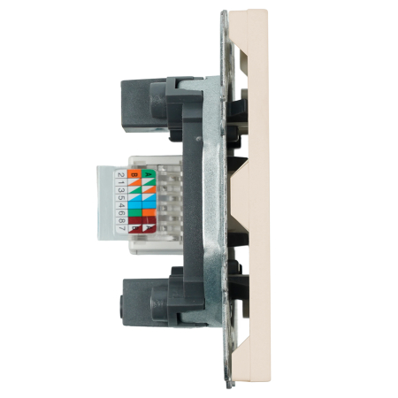Розетка компьютерная 1-местная RJ-45 (механизм), серия Эмили, RST00-5117-08, кашемир, soft touch 49899