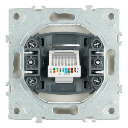 Розетка компьютерная 1-местная RJ-45 (механизм), серия Эмили, RST00-5117-08, кашемир, soft touch 49899
