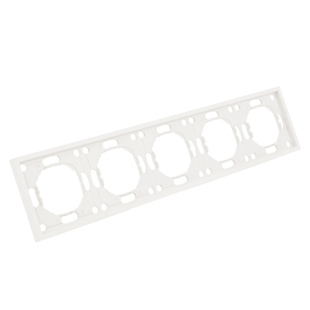 Рамка STEKKER, PFR00-5005-01 5-местная, серия Эмили, белый фарфор, soft touch 49888