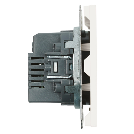 Розетка 2-местная USB + Type C (механизм), STEKKER, 250В, 20W, серия Эмили, RST10-5115-01, белый фарфор, soft touch 49879