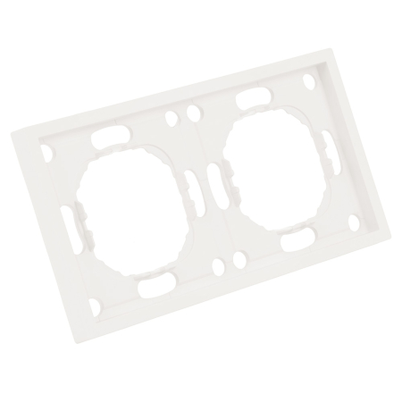 Рамка STEKKER, PFR00-5002-01 2-местная, серия Эмили, белый фарфор, soft touch 49885