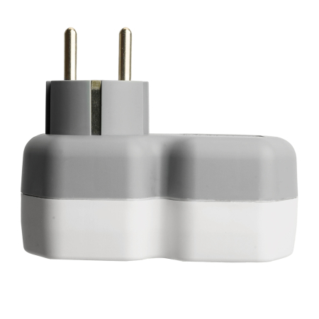 Разветвитель сетевой на 1 выход с/з STEKKER 250В, 16А, USB A+ Type C, 2,4А, PD, белый/серый, ADP16-16-20 50109