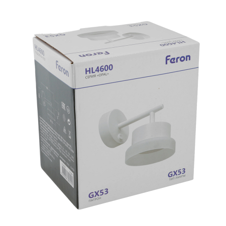 Светильник настенный Feron HL4600  OPAL 12W, 230V, GX53, белый 51684