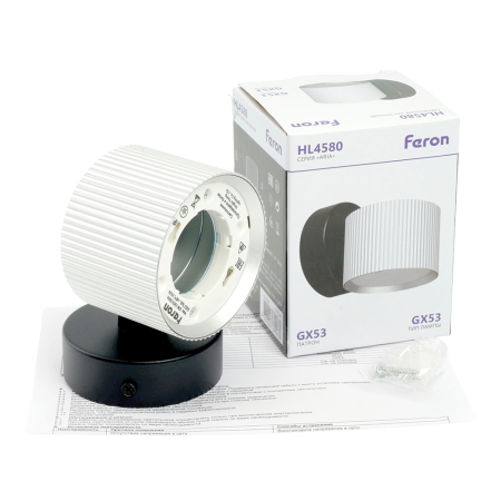 Светильник  настенный Feron HL4580 ARIA 12W, 230V,GX53, серебро + черный IP20 51676