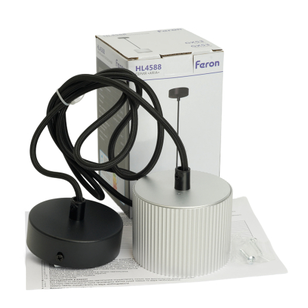 Светильник потолочный Feron Barrel HL4588 ARIA  levitation 12W, 230V, GX53, серебро + черный, на подвесе 1,7 м 51680