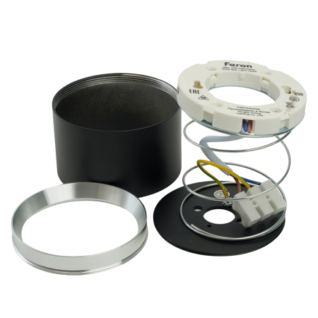 Светильник потолочный Feron Barrel DUET HL459 12W, 230V,GX53, черный + хром IP20 51689