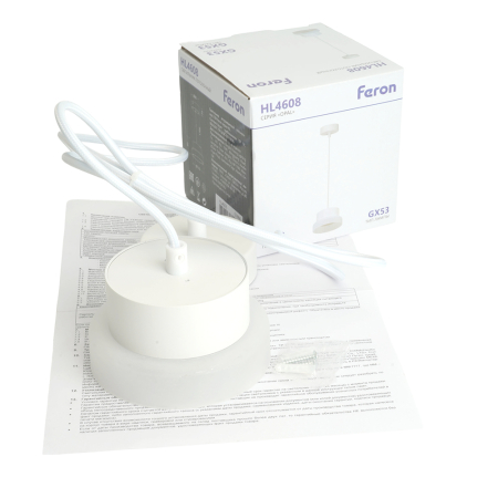 Светильник потолочный Feron Barrel HL4608 OPAL levitation 12W, 230V, GX53, белый, на подвесе 1,7 м 51686