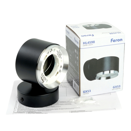 Светильник  настенный Feron HL4598  Barrel DUET 12W, 230V,GX53, черный + хром IP20 51691