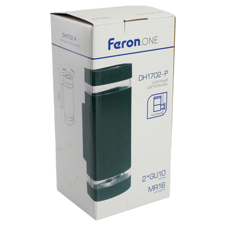 Светильник садово-парковый Feron.ONE DH1702-P, на стену вверх/вниз, 2*GU10 220-240V, черный пластик 51540