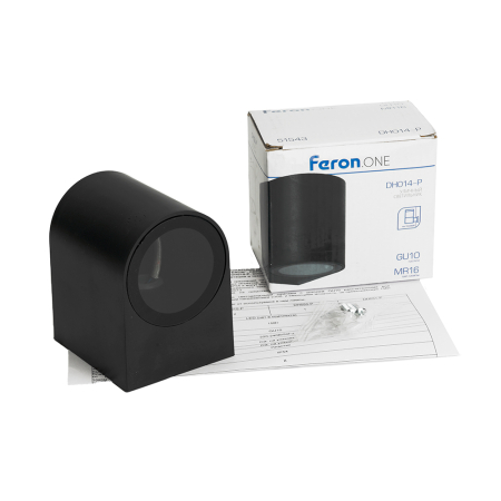 Светильник садово-парковый Feron.ONE DH014-P,на стену, GU10 220-240V, черный пластик 51543