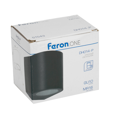 Светильник садово-парковый Feron.ONE DH014-P,на стену, GU10 220-240V, черный пластик 51543