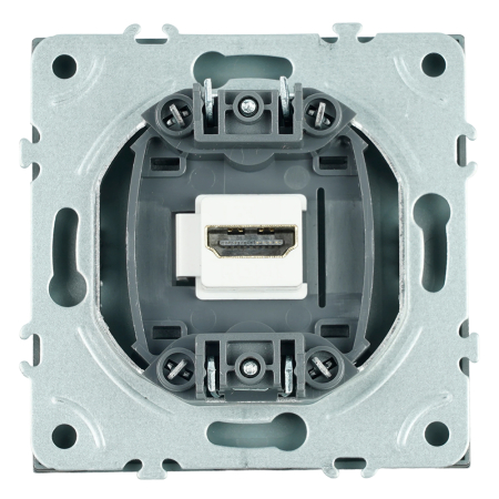 Розетка HDMI 2.0 Type A (механизм), STEKKER, серия Эмили, RST00-5118-09, антрацит, soft touch 50168
