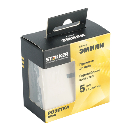Розетка HDMI 2.0 Type A (механизм), STEKKER, серия Эмили, RST00-5118-08, кашемир, soft touch 50169