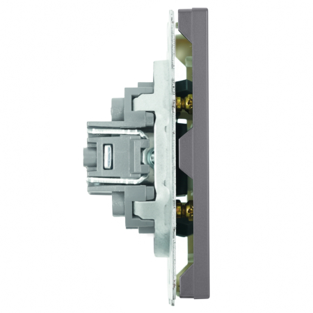 Розетка HDMI 2.0 Type A (механизм), серия Эмили, STEKKER, RST00-5118-10, платиново-серый, soft touch 50170