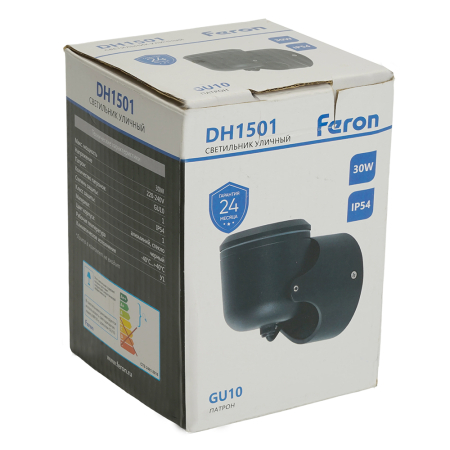 Светильник садово-парковый Feron DH1501, на стену,  GU10, 230V, черный 51739