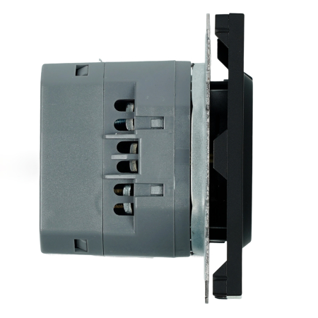 Розетка 1-местная з/ш с/з 16А + USB + Type C (механизм), Stekker, 250В, 20W, серия Эмили, черный уголь, soft-touch, RST16-5119-05 50218