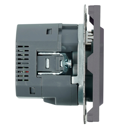 Розетка 1-местная з/ш с/з 16А + USB + Type C (механизм), Stekker, 250В, 20W, серия Эмили, платиново-серый, soft-touch, RST16-5119-10 50219