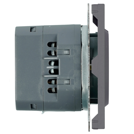Розетка 1-местная з/ш с/з 16А + USB + Type C (механизм), Stekker, 250В, 20W, серия Эмили, платиново-серый, soft-touch, RST16-5119-10 50219