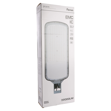 Светодиодный уличный консольный светильник Feron SP3070 200W 5000K AC90-300V, серый 51803