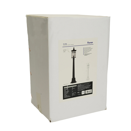 Светильник садово-парковый Feron PL766, столб 60W 230V E27, черный 51820