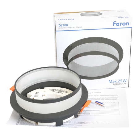 Светильник встраиваемый Feron DL700  потолочный GX70 черный круг 51094