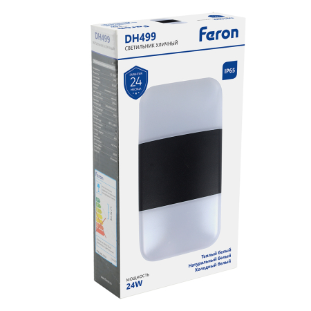 Светильник уличный светодиодный Feron DH499, 24W, 700Lm, 3000/4000/6400К, черный 51832